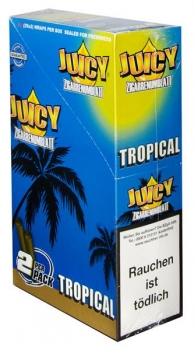 Juicy Hemp Wraps 50 (25x2) BOX Tropical: (Tropische Früchte Geschmack)